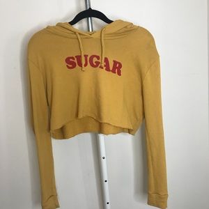 Mustard Cropped Hoodie